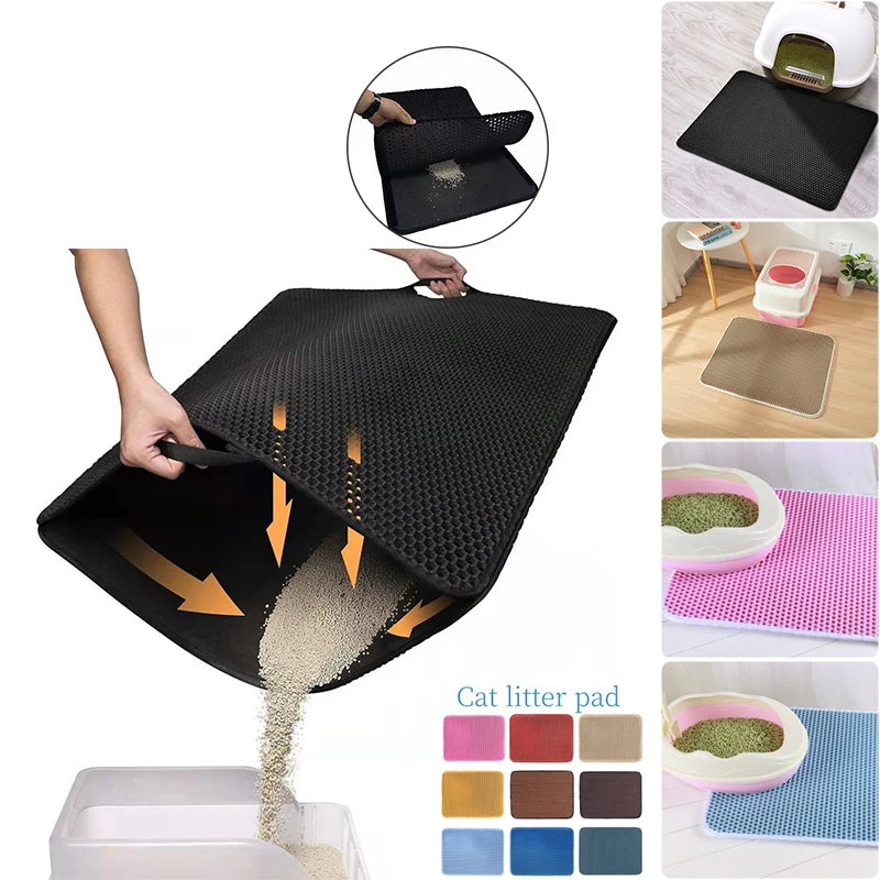 Double-Layer Waterproof EVA Cat Litter Mat – Non-Slip, Easy-Clean Floor Pad