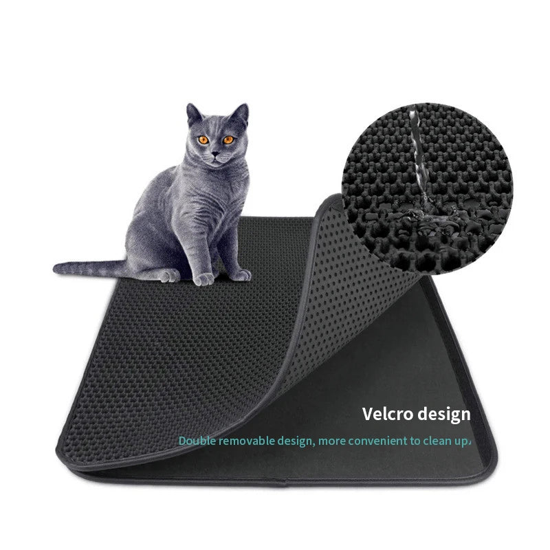 Double-Layer Waterproof EVA Cat Litter Mat – Non-Slip, Easy-Clean Floor Pad